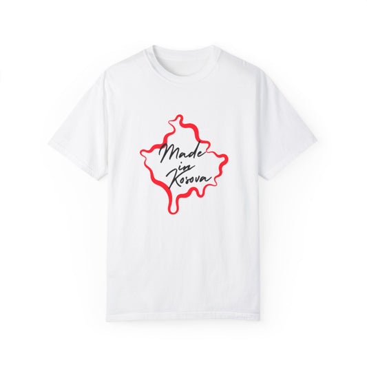 Made in Kosova - Unisex Garment-Dyed T-shirt, Cute Gift Tee, Casual Wear, Cultural Love Statement Top, Everyday Comfort