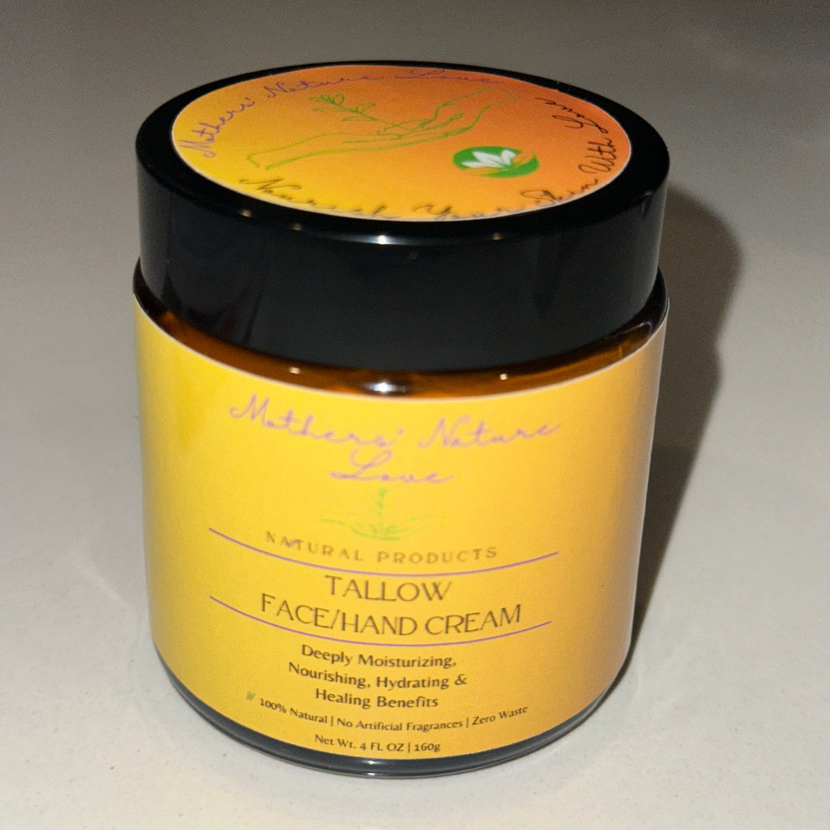 Shea Butter & Tallow Cream – Face & Hands Moisturizer | 4oz Glass Jar | All Natural