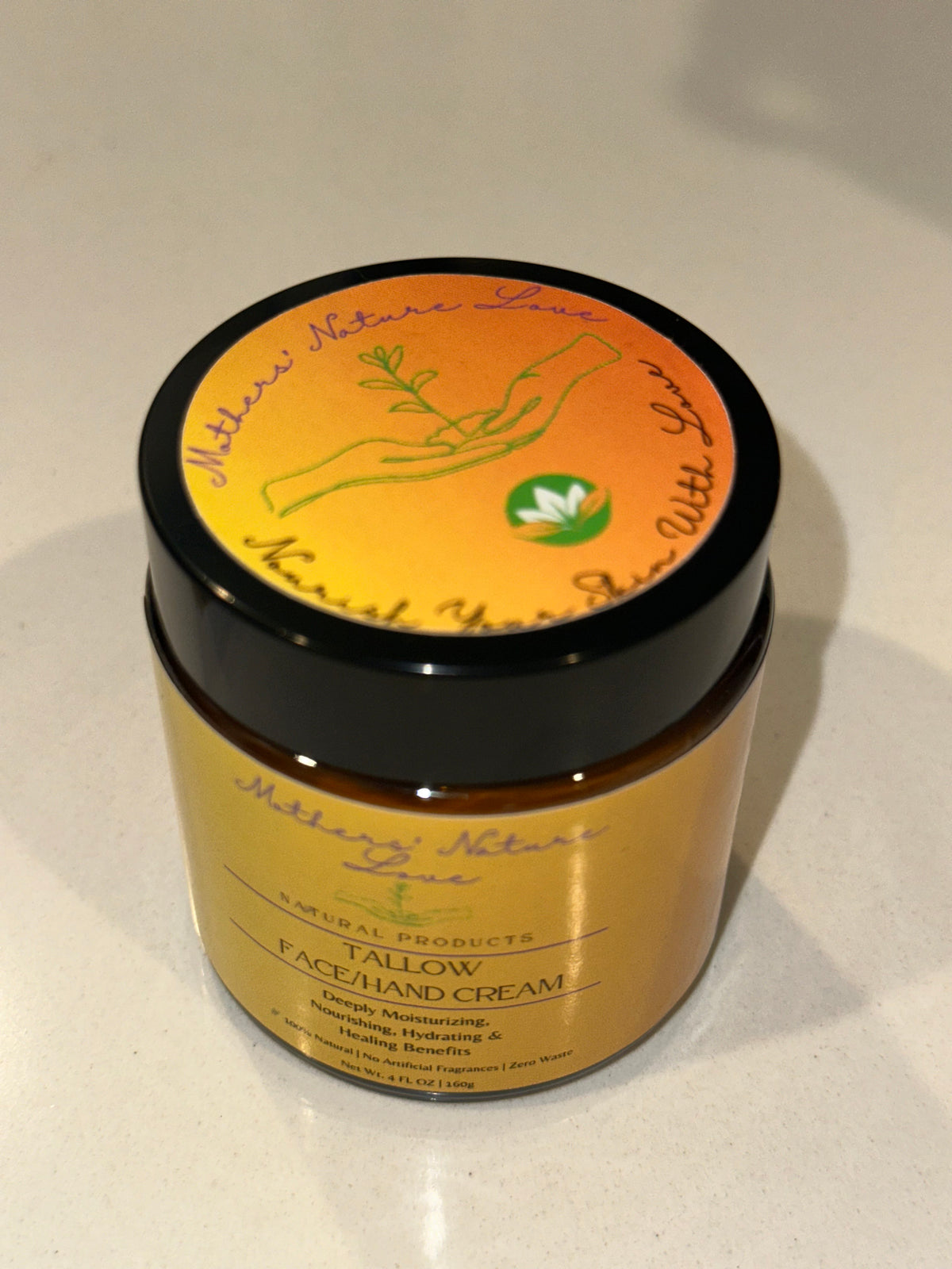 Shea Butter & Tallow Cream – Face & Hands Moisturizer | 4oz Glass Jar | All Natural