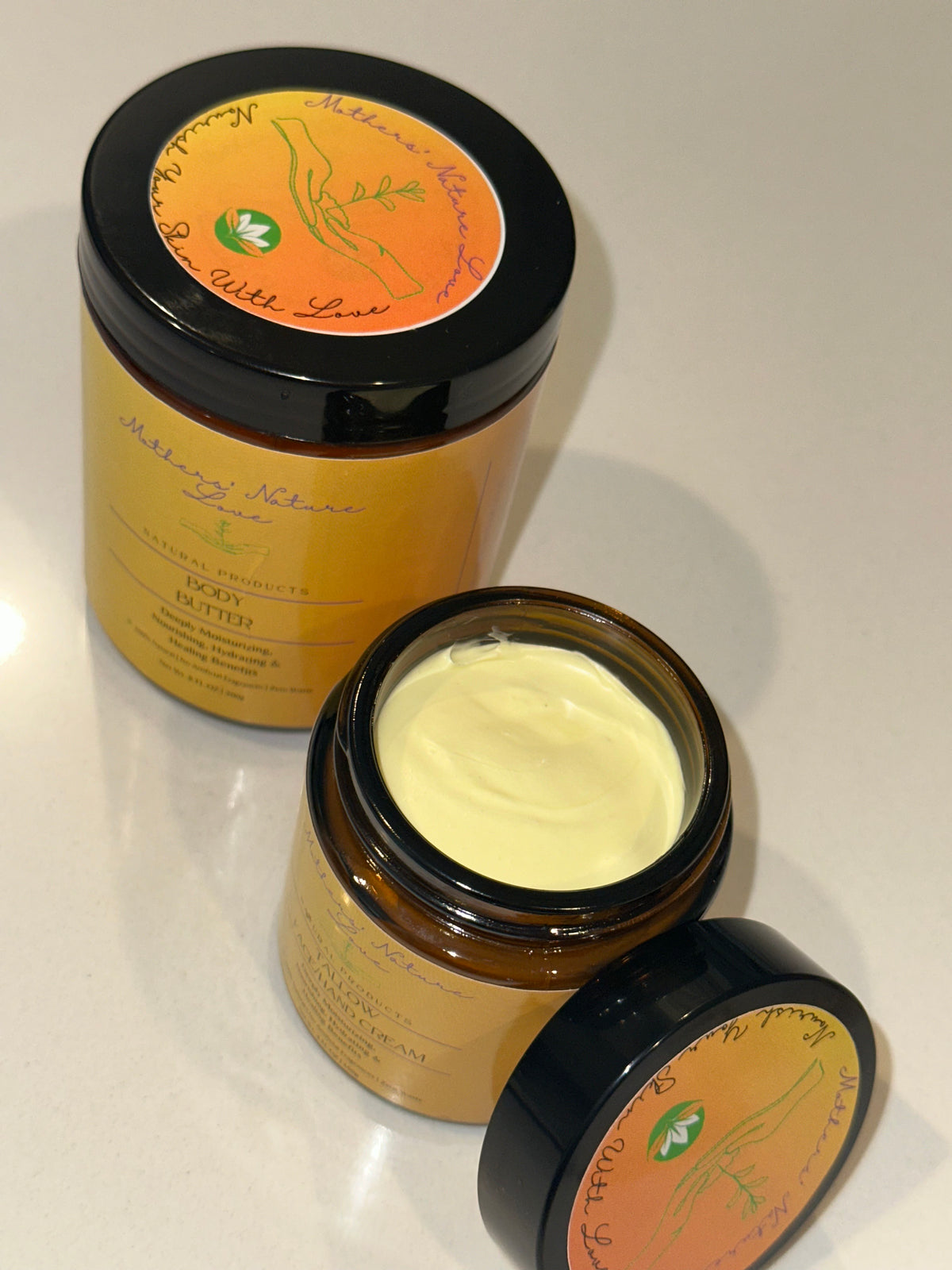 Shea Butter & Tallow Cream – Face & Hands Moisturizer | 4oz Glass Jar | All Natural
